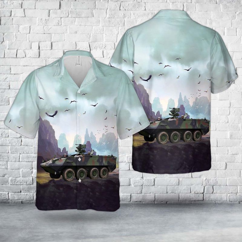 Irish Army Piranha IIIH MRV Hawaiian Shirt