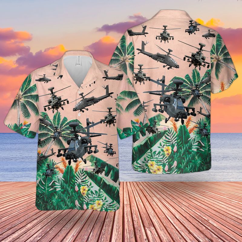 US Army Boeing AH-64 Apache Hawaiian Shirt