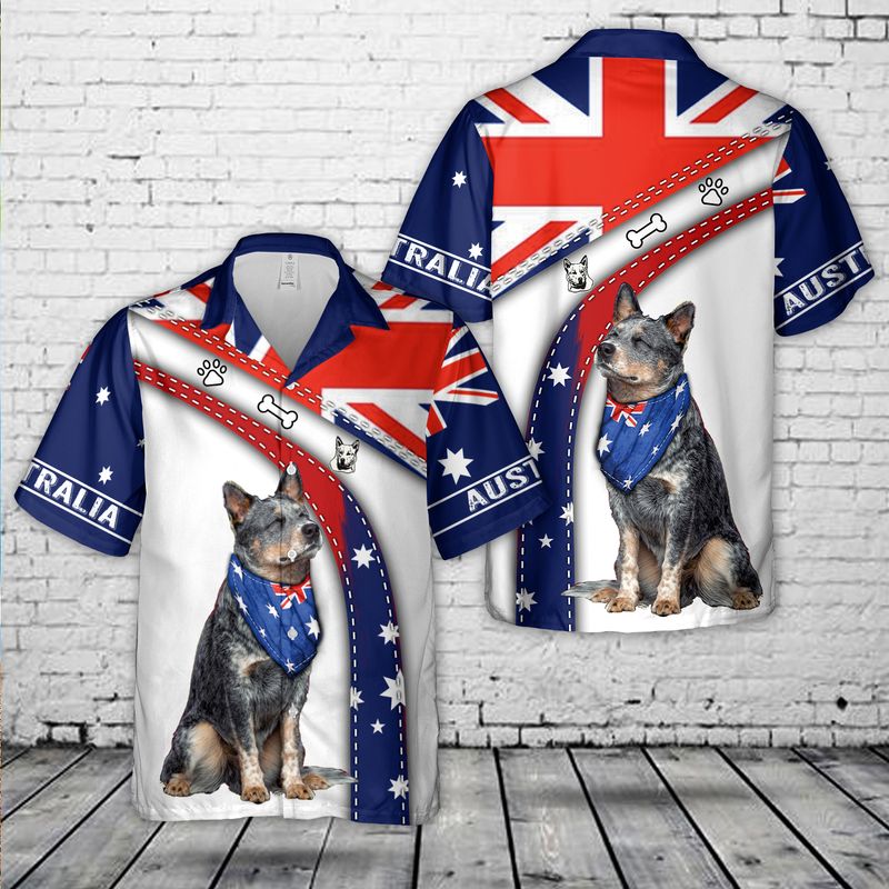 Blue Heeler (Australian Cattle Dog) Australia Day Hawaiian Shirt