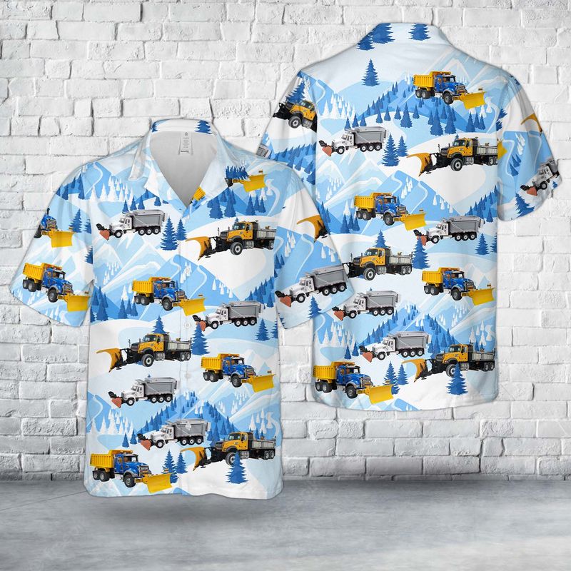 MACK Granite Dump Truck with Snow Plow Hawaiian Shirt