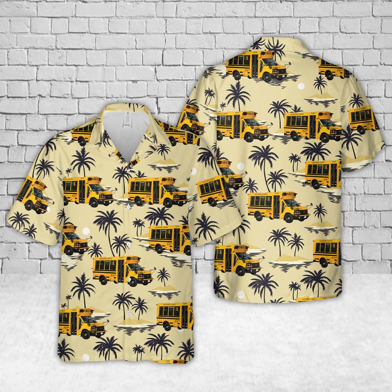 Blue Bird Micro Bird MB-II by Girardin school bus Hawaiian Shirt