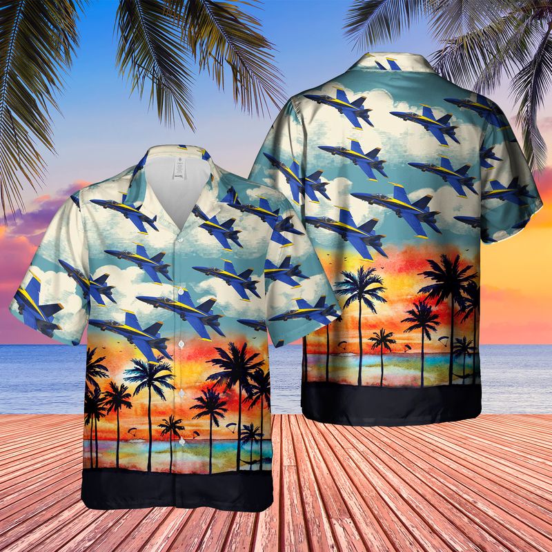 US Navy Blue Angels Hawaiian Shirt