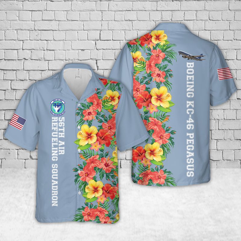 US Air Force Boeing KC-46 Pegasus Of 56th Air Refueling Squadron Hawaiian Shirt