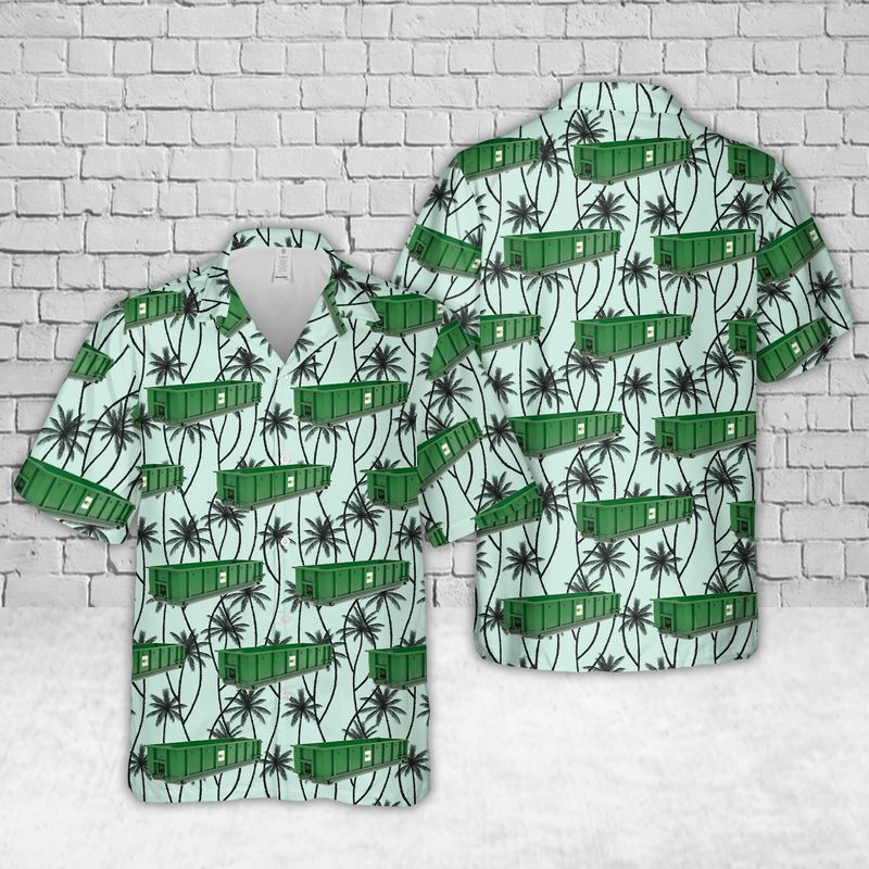 Waste Management 20 Yard Roll-Off Dumpster Hawaiian Shirt