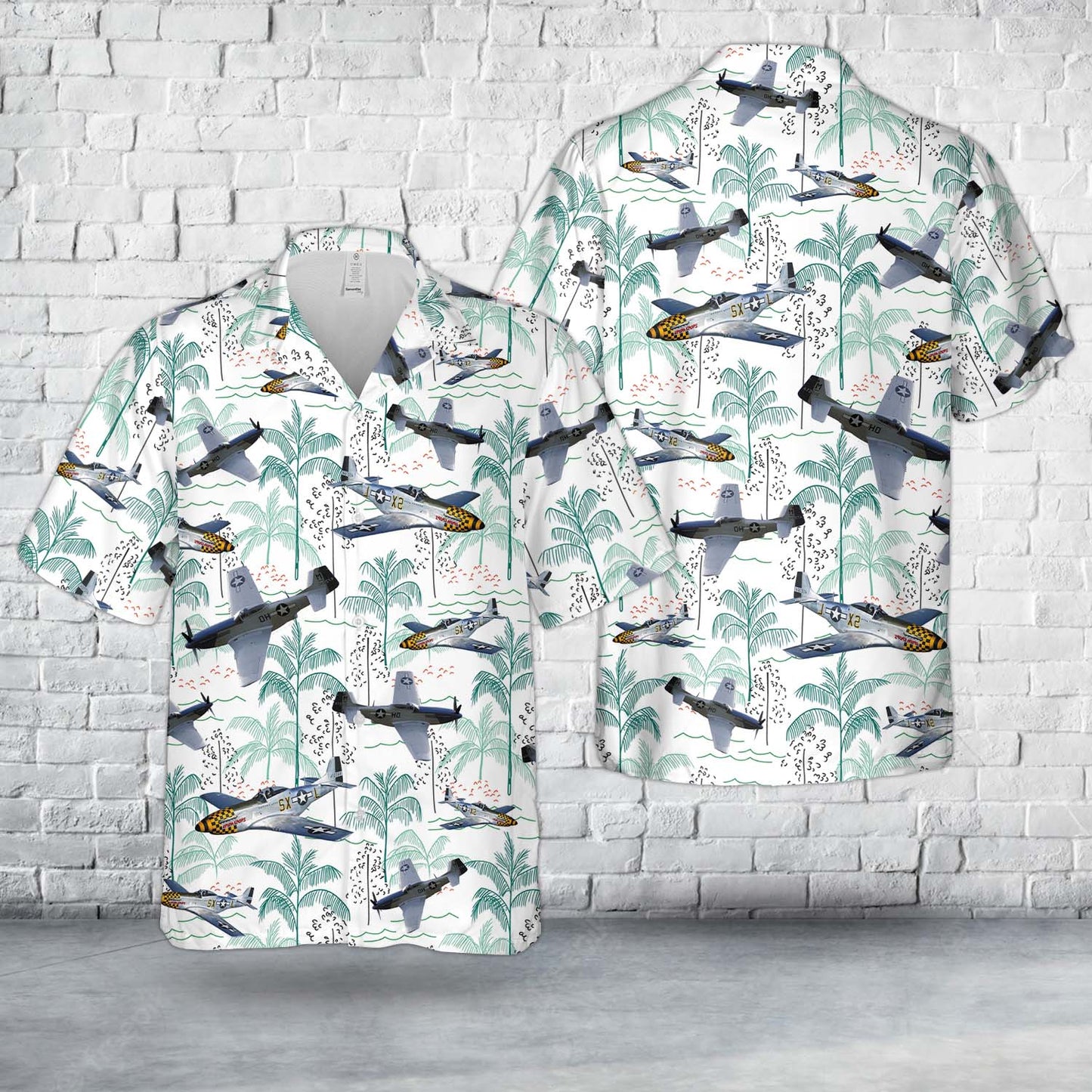 US Air Forces North American P-51 Mustang Hawaiian Shirt