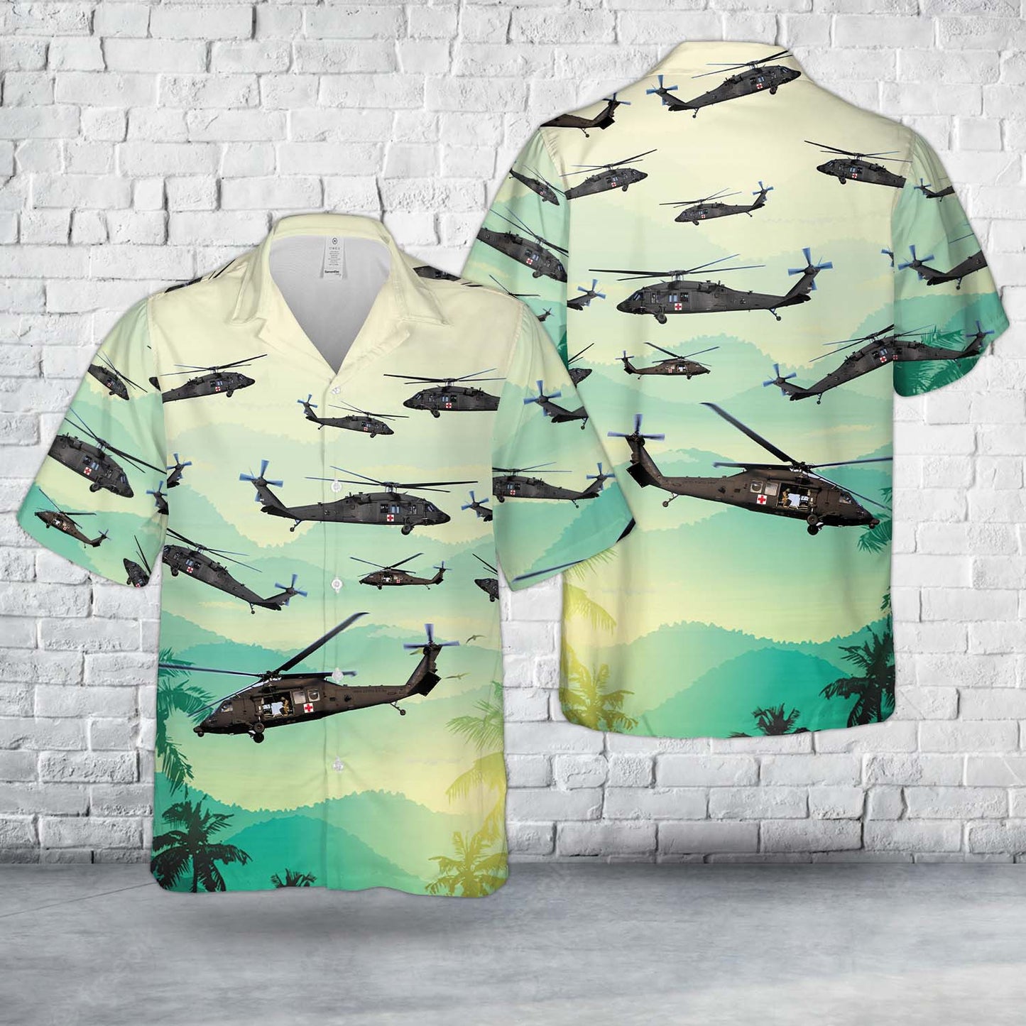 US Army Sikorsky HH-60M MEDEVAC Black Hawk Helicopter Hawaiian Shirt