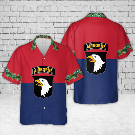 US Army 101st Airborne Division Christmas Hawaiian Shirt