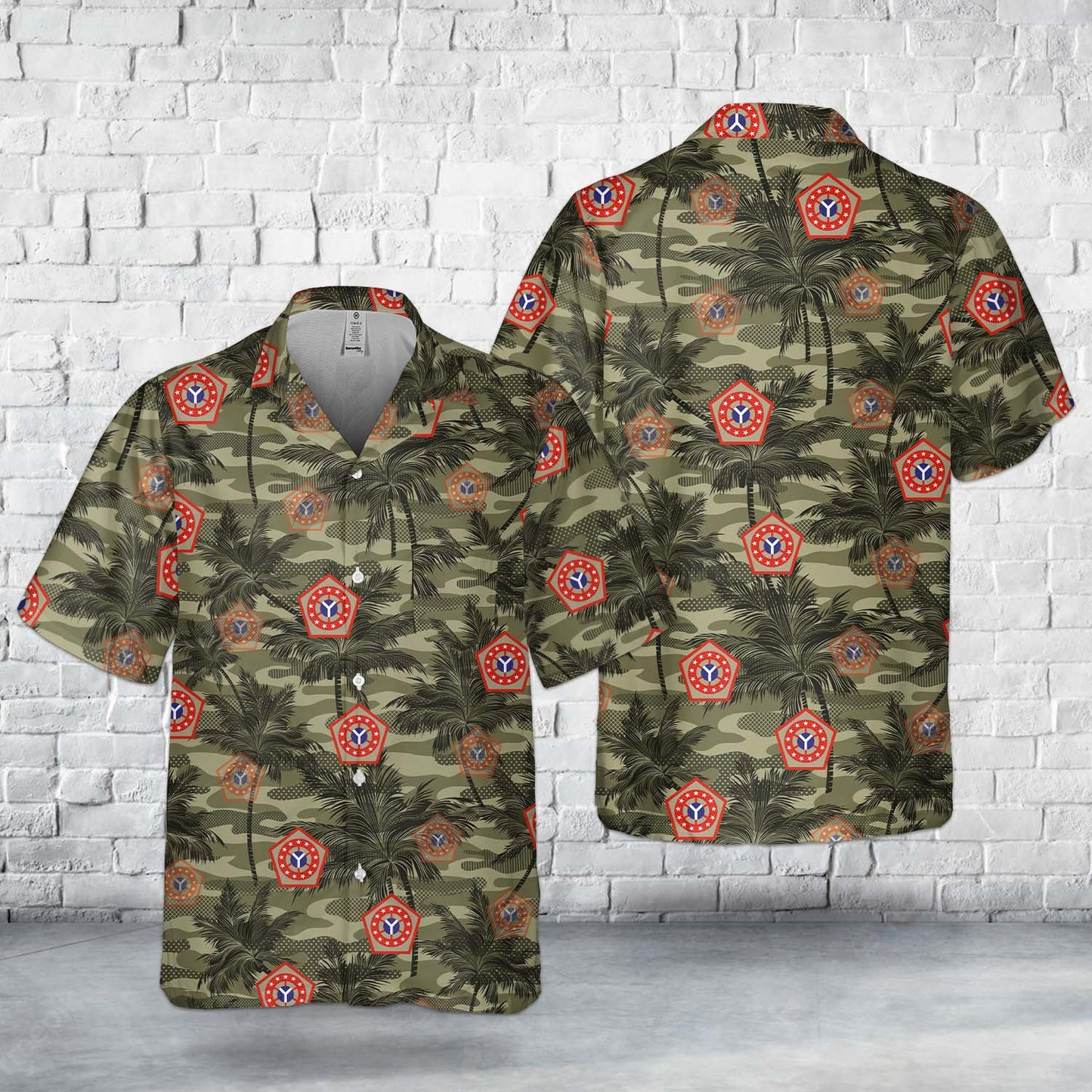 108th Sustainment Brigade (United States) Of Illinois Army National Guard Pocket Hawaiian Shirt