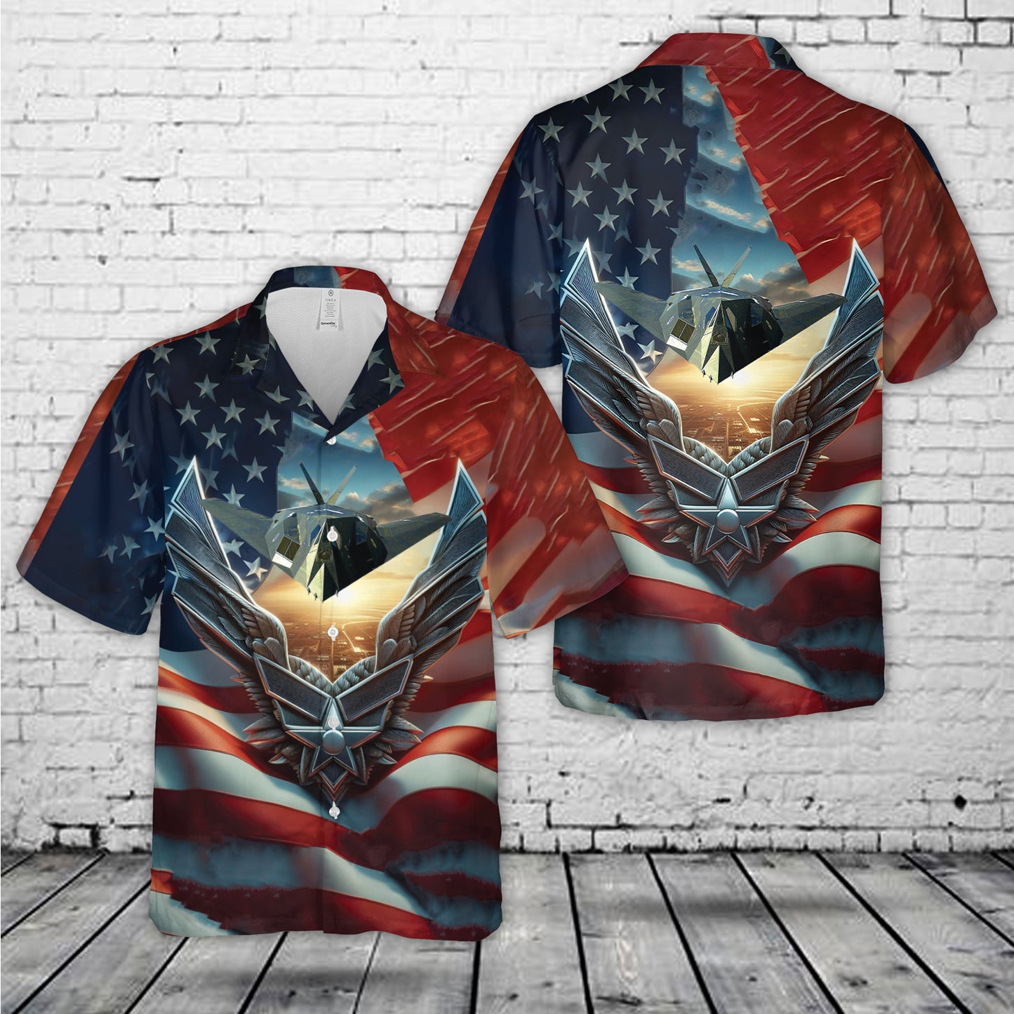 US Air Force F-117 Nighthawk, 4th Of July Hawaiian Shirt