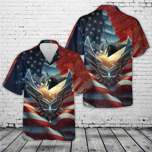 US Air Force F-117 Nighthawk, 4th Of July Hawaiian Shirt