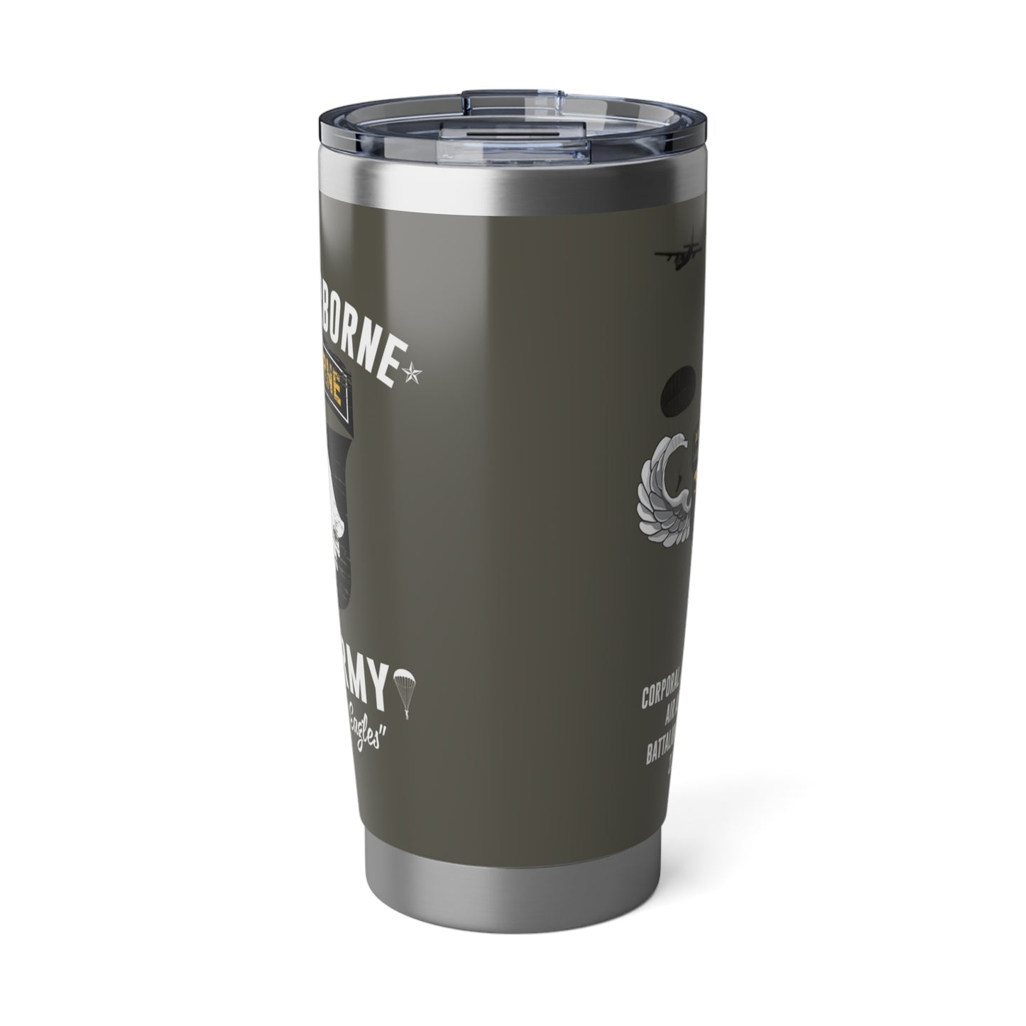 Vagabond 20oz Travel Tumbler, Adventure Drinkware, Military Inspired Mug, Gift for Veterans, Outdoor Enthusiasts, Personalize Your Journey