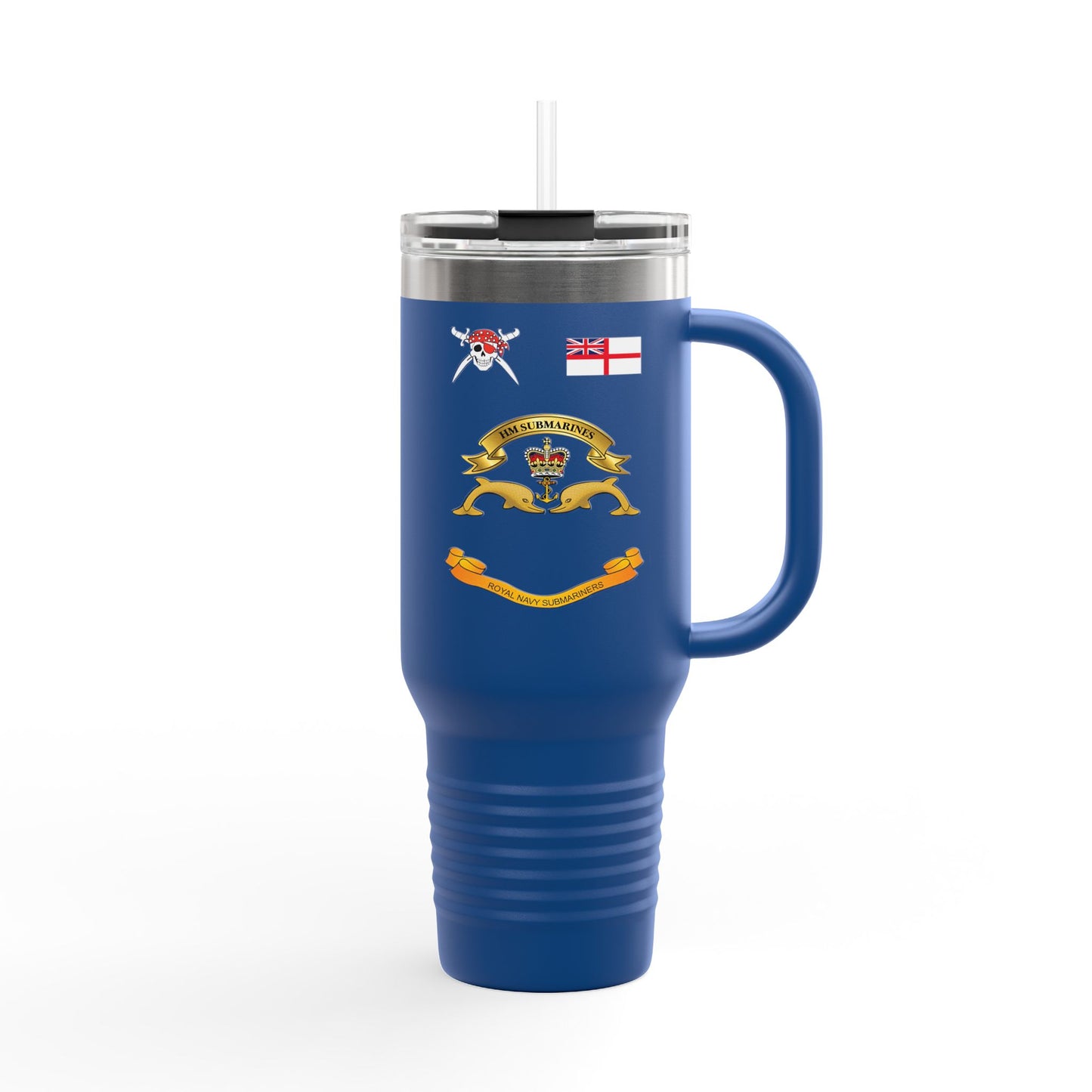 Custom Name, Rank Royal Navy Submarine Service Veteran Insulated Travel Mug, 40oz