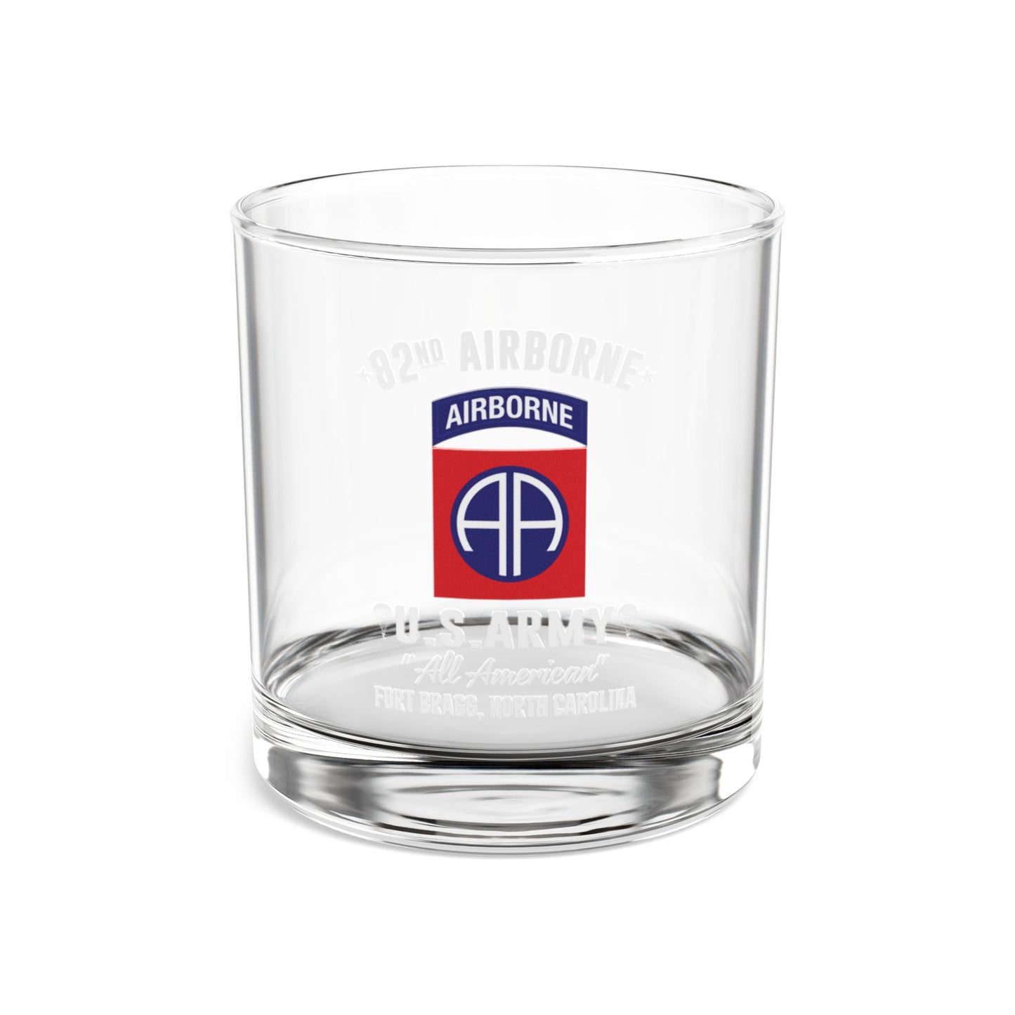 US Army 82nd Airborne Division Fort Bragg NC Rocks Glass, 10oz