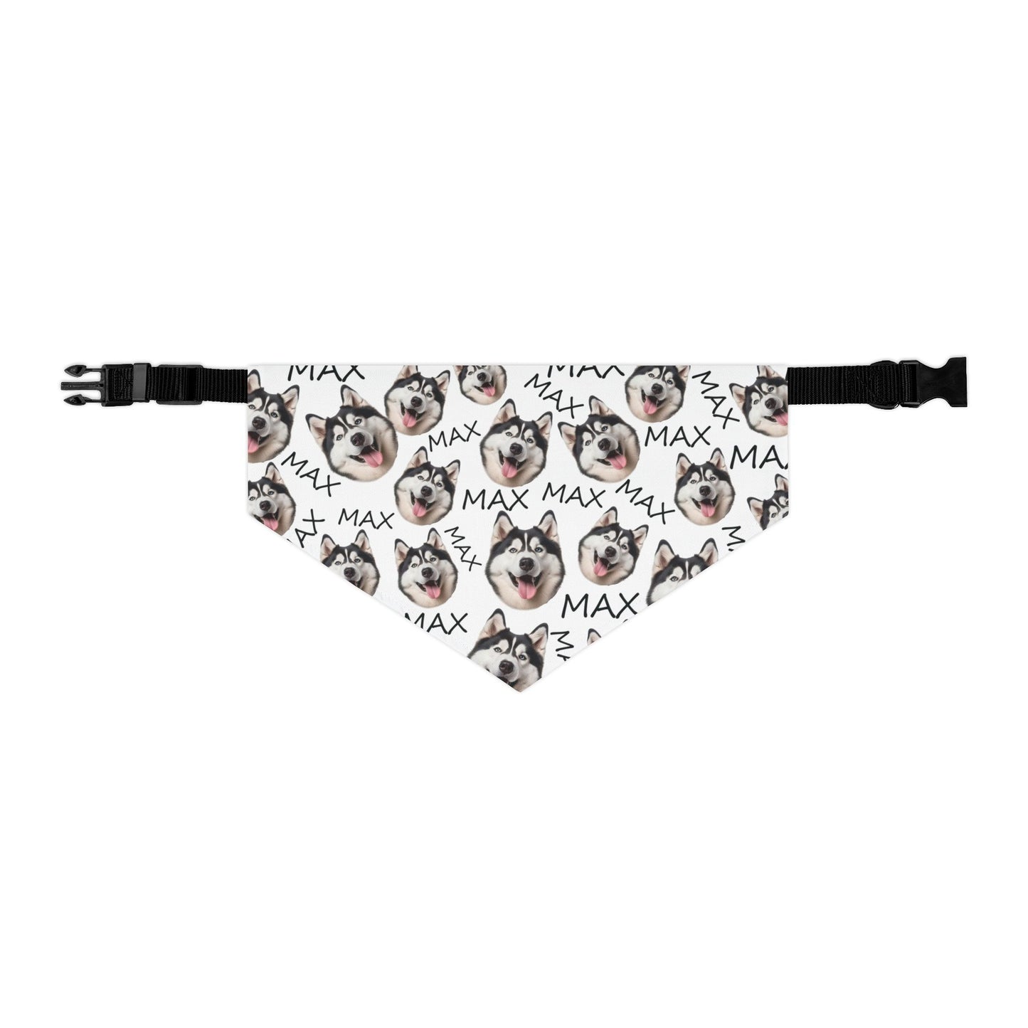 Custom Dog Nam And Face Pet Bandana Collar