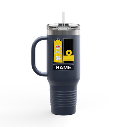 Custom Name, Rank Royal Navy Submarine Service Veteran Insulated Travel Mug, 40oz