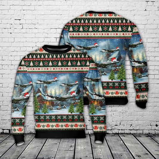 13705 Boeing CC-137 (707-347C) Royal Canadian Air Force Christmas AOP Sweater