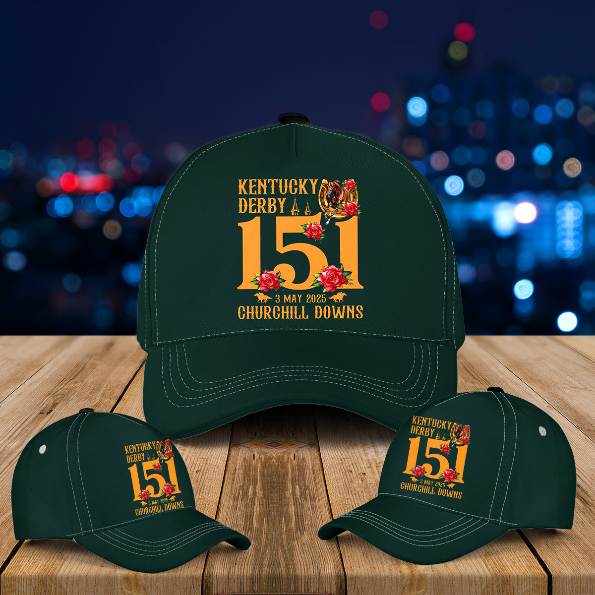 151th Kentucky Derby Churchill Downs Horse Racing Baseball Cap