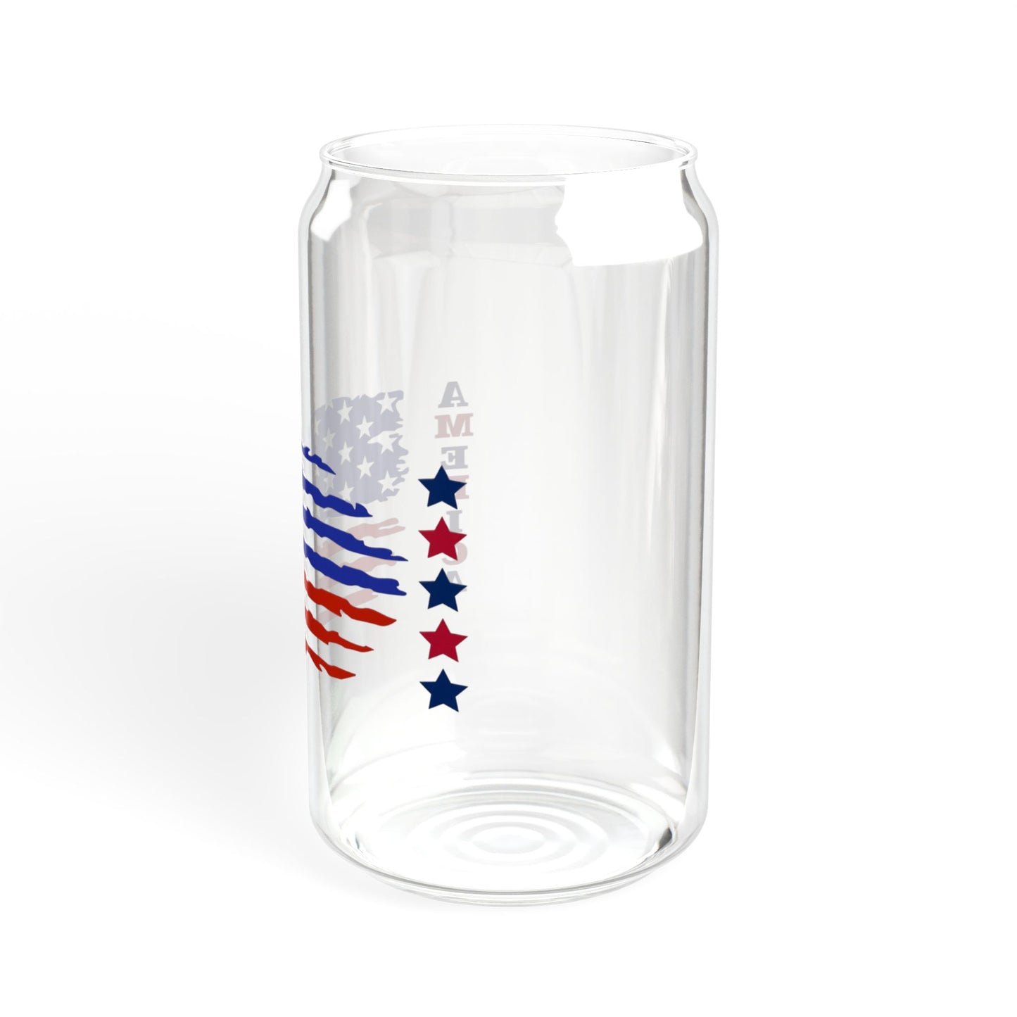 America Red And Blue, 4th Of July Sipper Glass 16oz (Made in US)