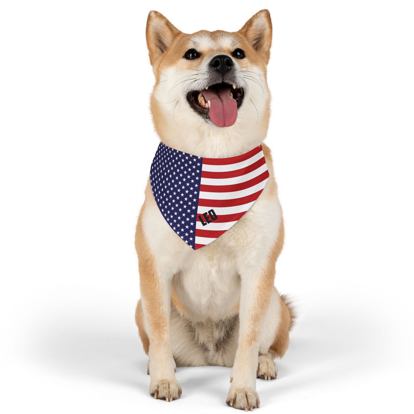 Custom Dog Name American Flag Pet Bandana Collar