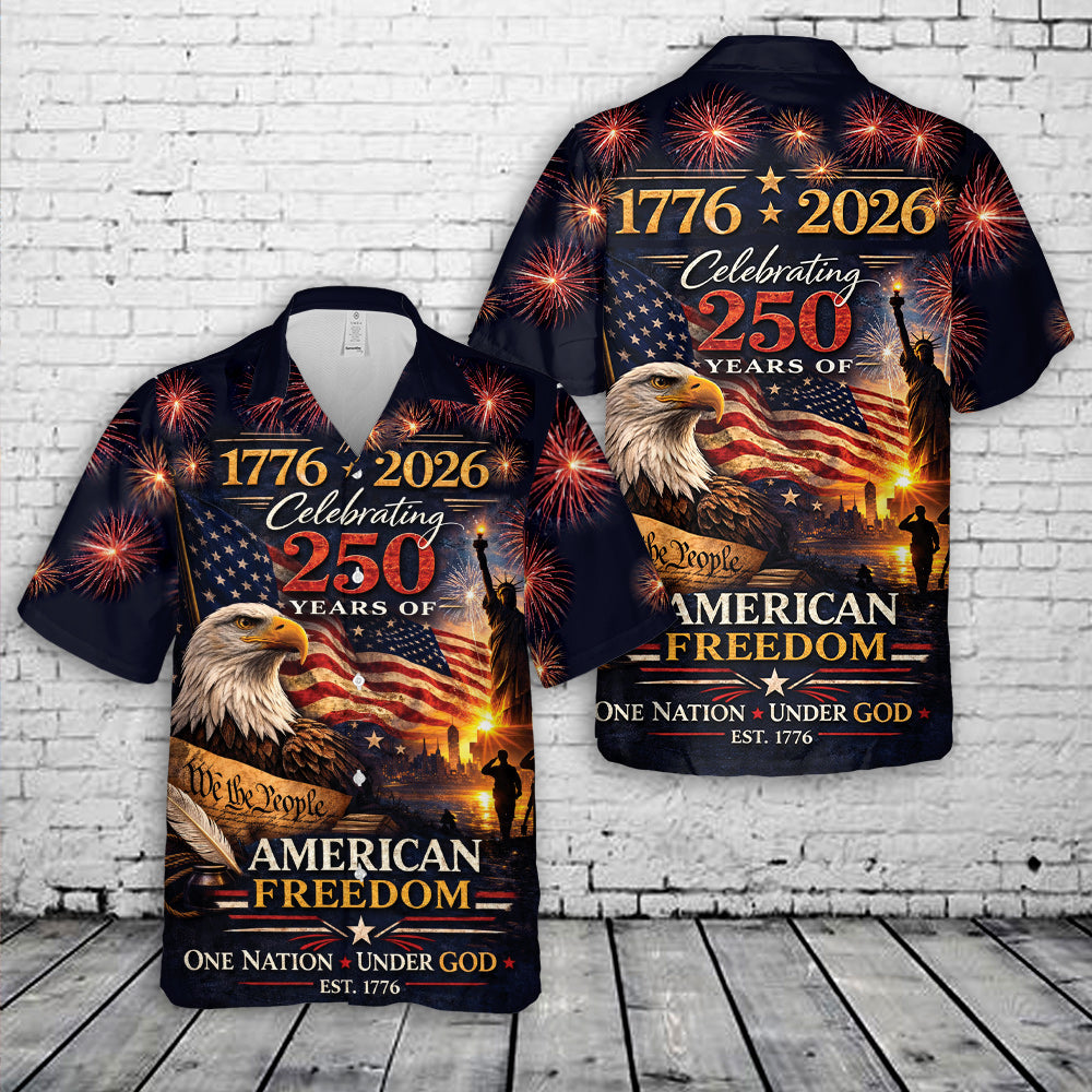 1776-2026 250 Years of Freedom Hawaiian Shirt