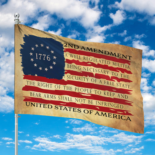1776 2nd Amendment Distressed Style American Flag