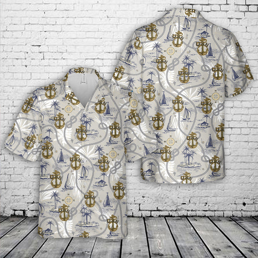 1893 Vintage Navy Chief Anchor Hawaiian Shirt