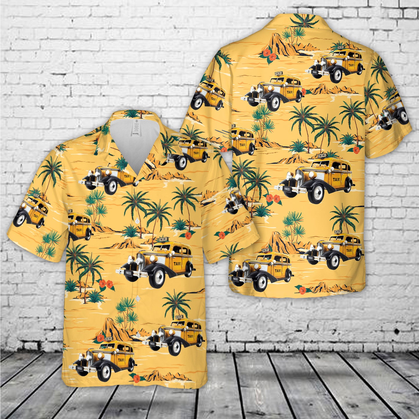 1933 Ford Model T Checker Taxi & Yellow Cab Hawaiian Shirt