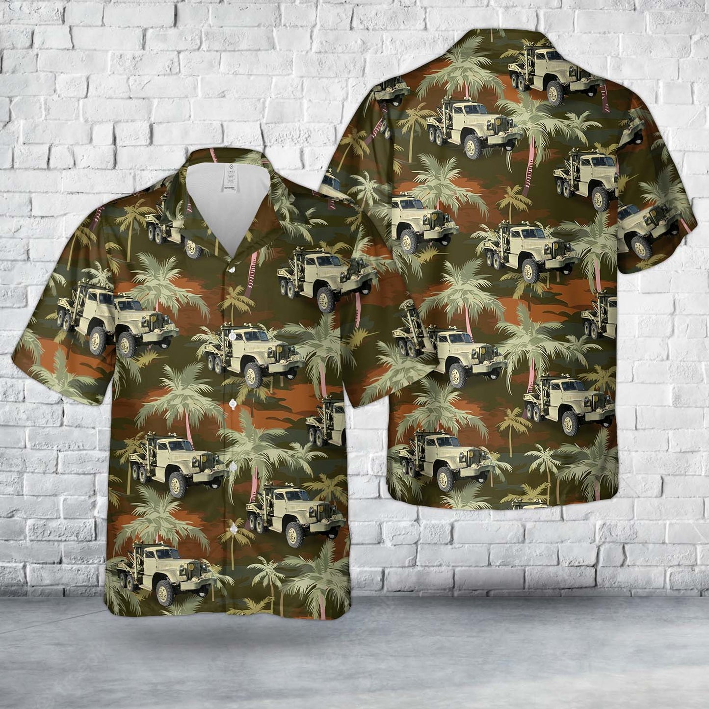 1940-1943 DIAMOND T 969 US military Wrecker WWII Hawaiian Shirt