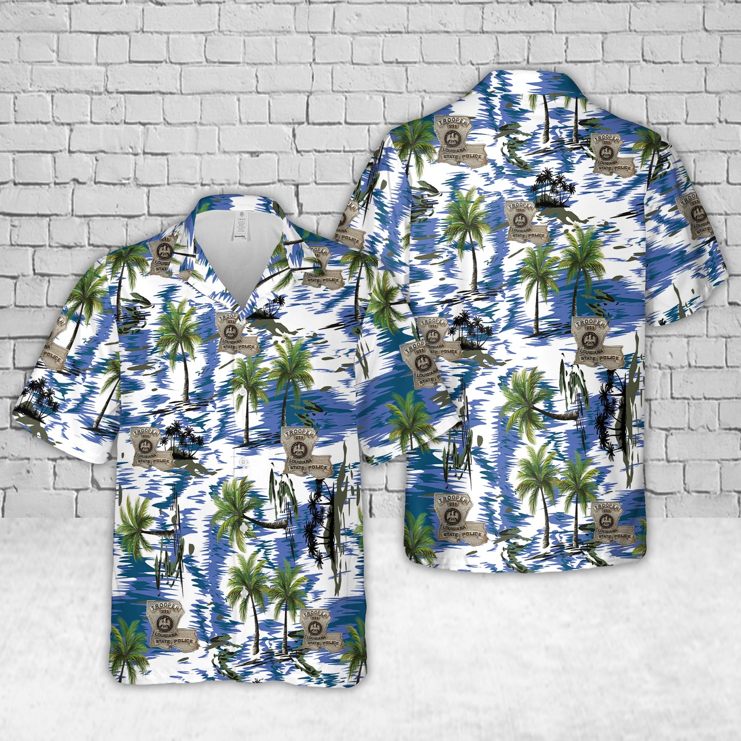 1940 Louisiana State Police Trooper Badge Hawaiian Shirt