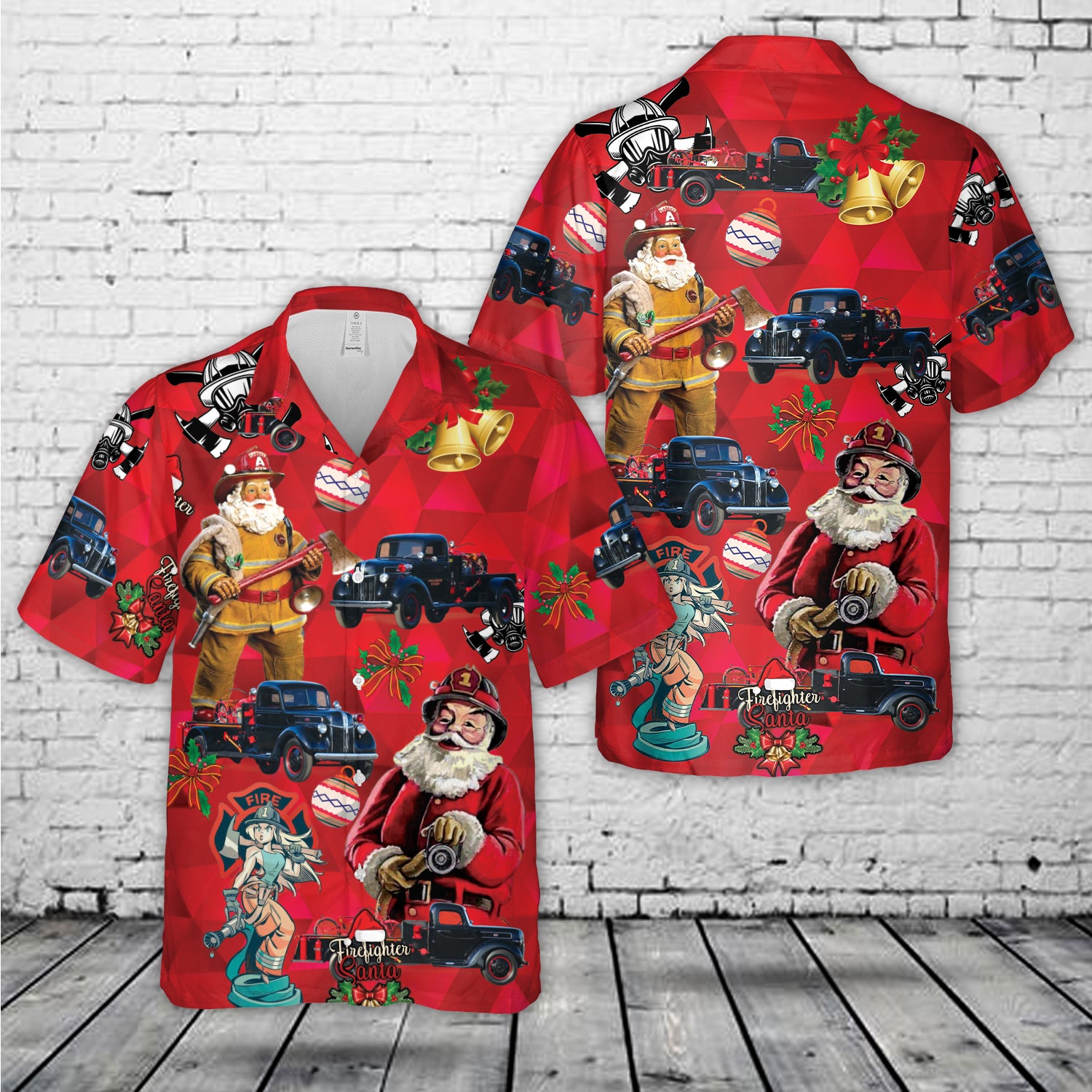 1941 Ford Fire Truck Christmas Hawaiian Shirt