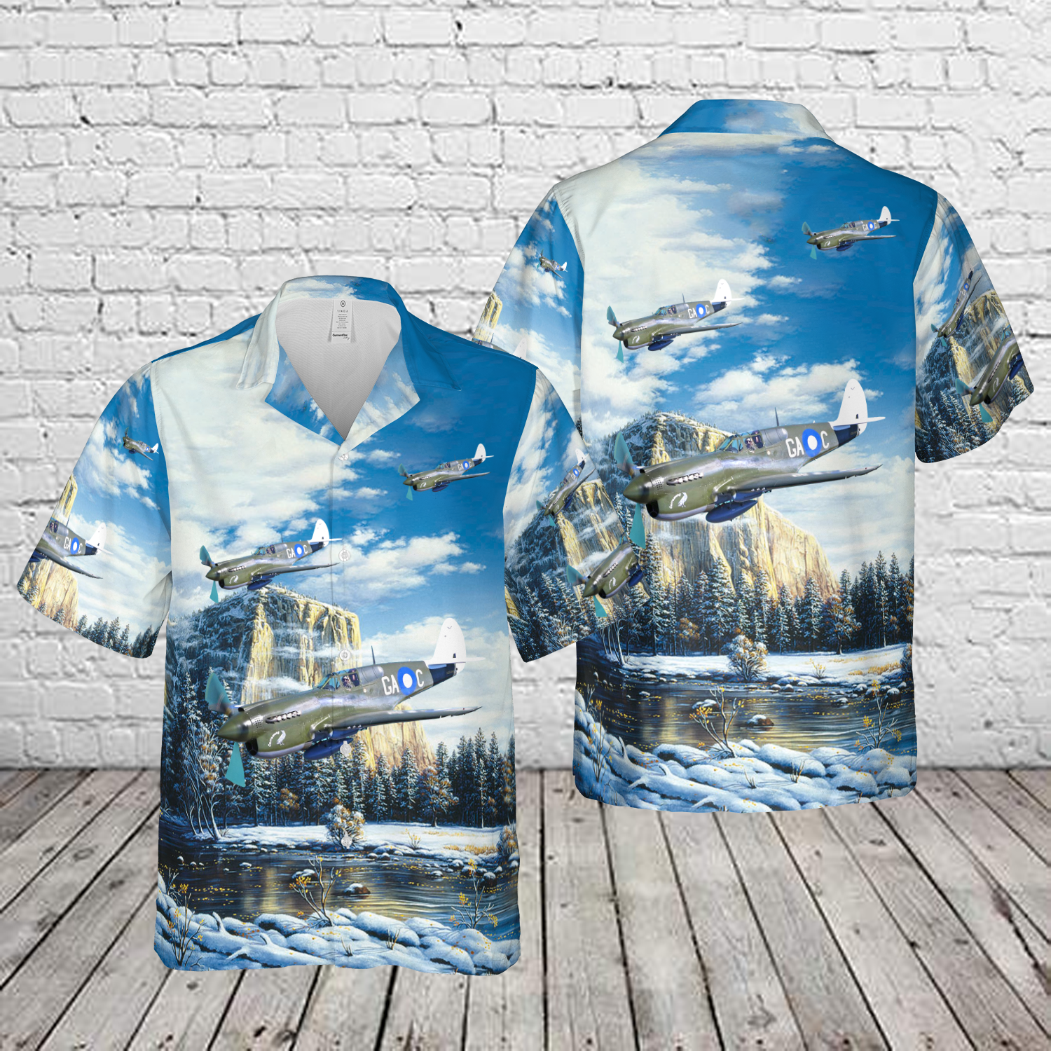 1942 Curtiss P-40 N Kittyhawk Hawaiian Shirt