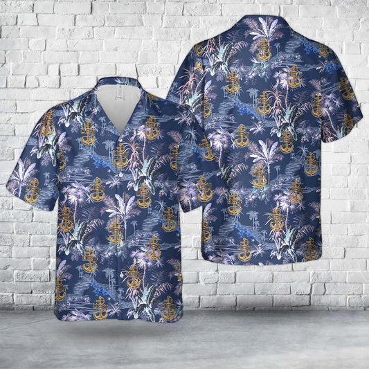 1943 USN CPO Chief Petty Officer Hat Badge Hawaiian Shirt