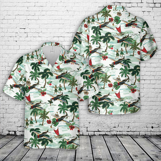 1944 Republic P-47 Thunderbolt "Spirit of Atlantic City, NJ" UN-M 284487 63rd FS, 56th FG, 8th AF, USAAF Hawaiian Shirt