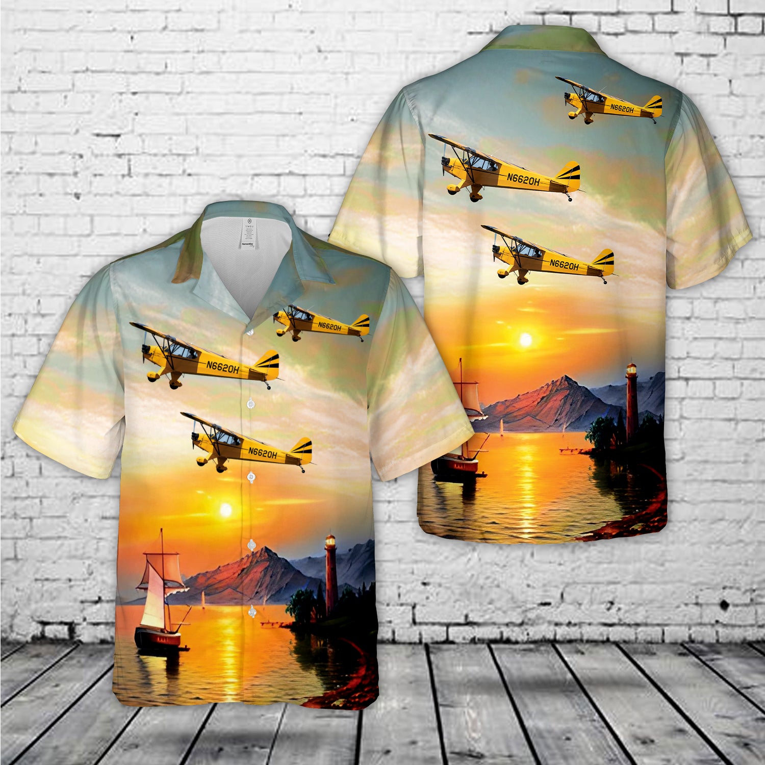 1946 Piper J3C-65 Clipped Wing Cub Hawaiian Shirt