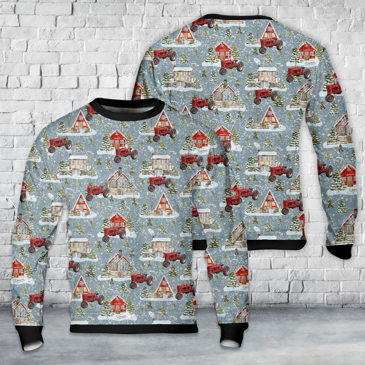 1947 Farmall M 2WD Tractor AOP Christmas Sweater