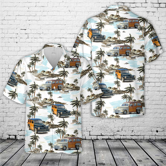 1948 Ford Super Deluxe Wood Wagon Woody Hawaiian Shirt