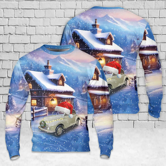 1948 Morris Minor MM Lowlight Split Screen AOP Christmas Sweater