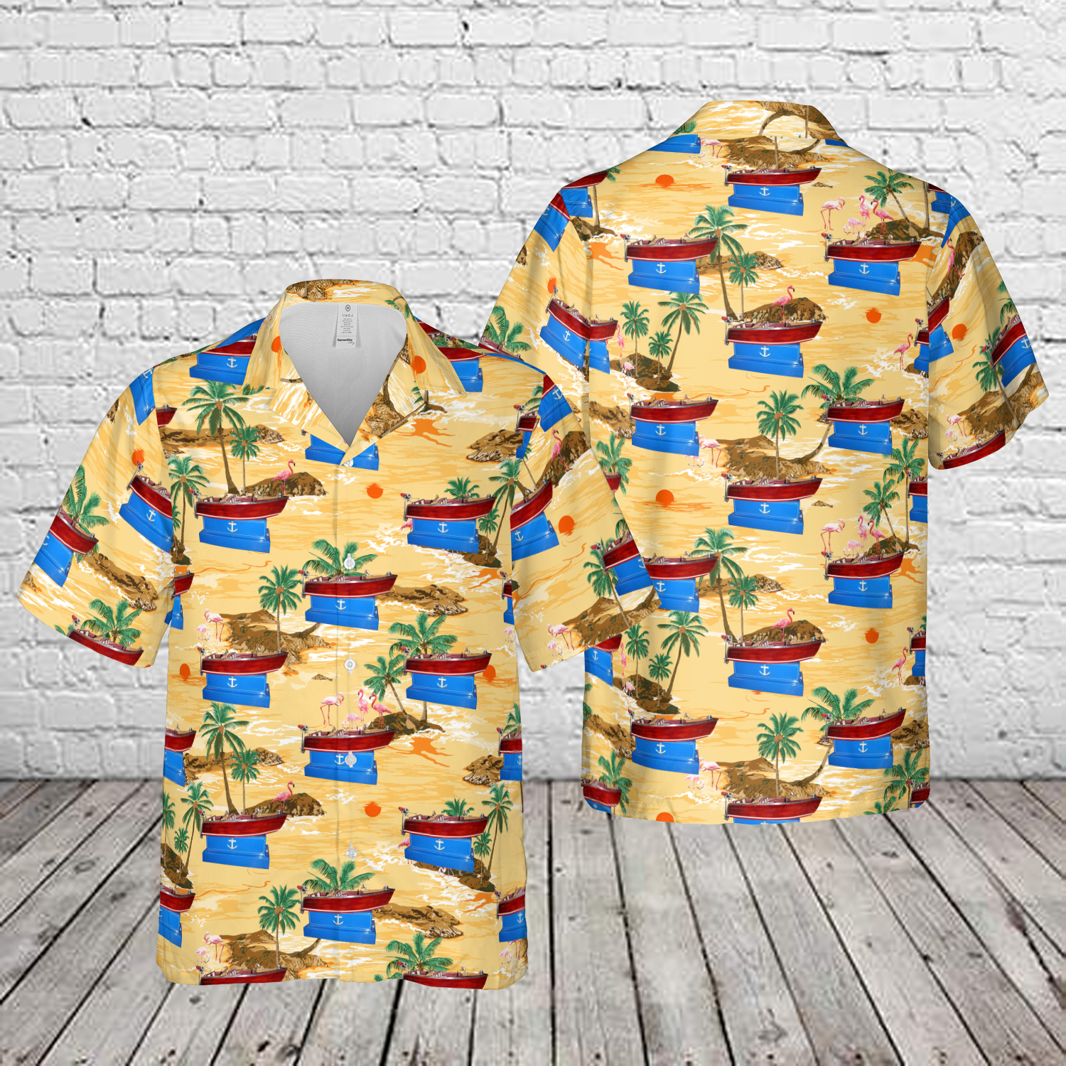 1950s Chris Craft Kiddie Boat Ride Hawaiian Shirt