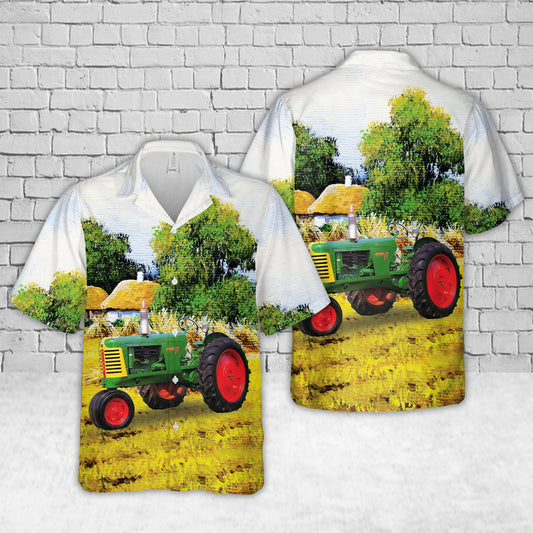 1953 Green Oliver 77 Row Crop Farm Tractor Hawaiian Shirt