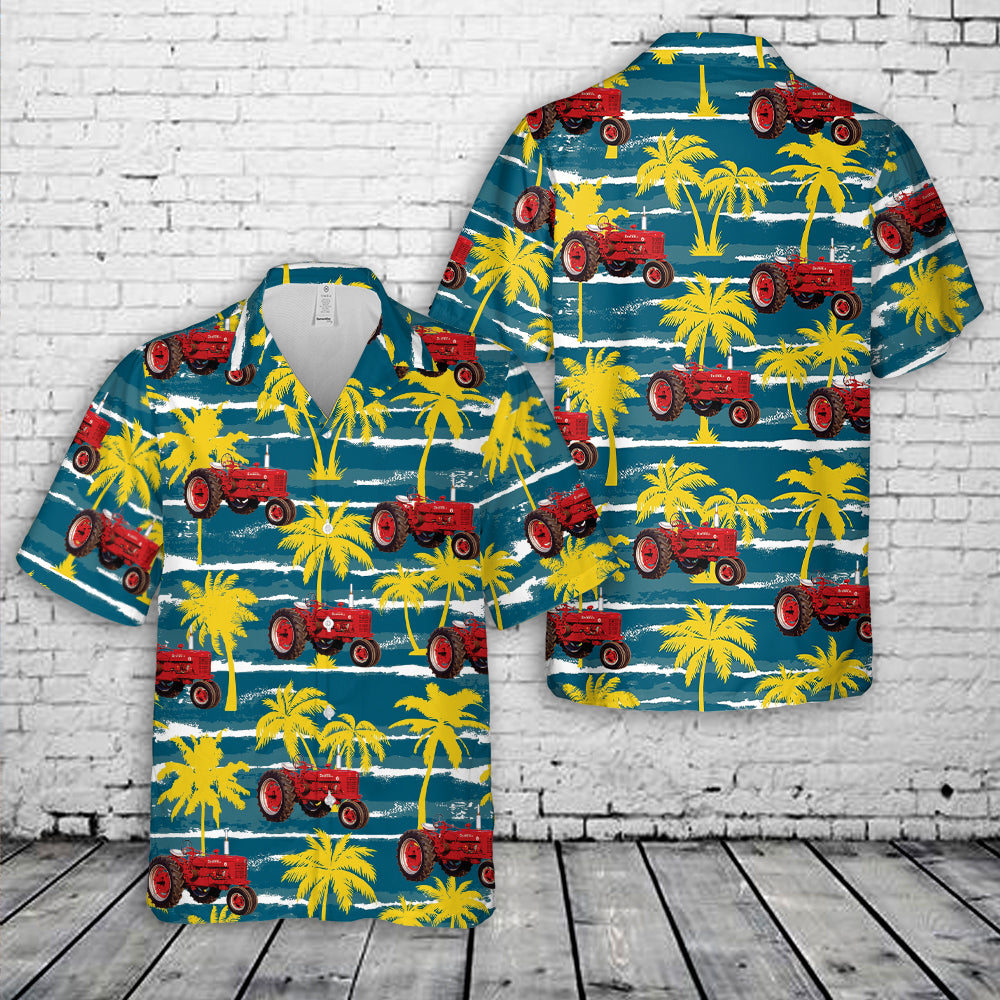 1954 Farmall Super H Red Tractor Hawaiian Shirt