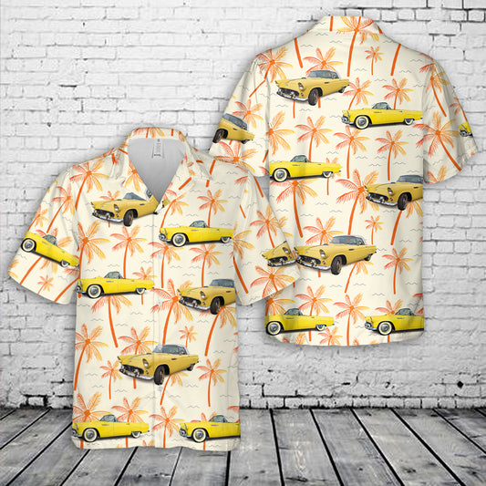 1955 Ford Thunderbird Yellow Hawaiian Shirt