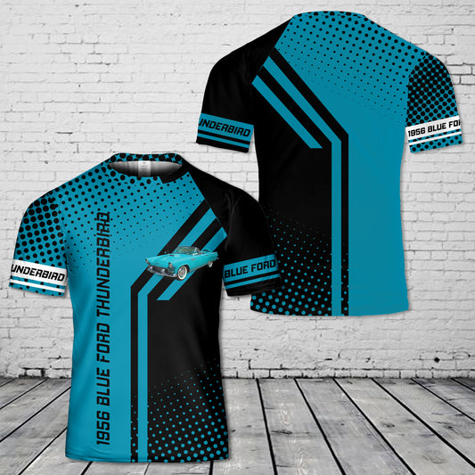 1956 Blue Ford Thunderbird 3D T-Shirt