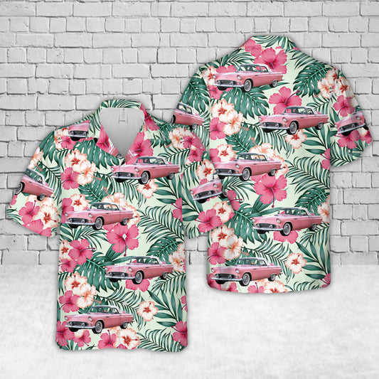 1956 Ford Thunderbird Sunset Coral “Pink” Hawaiian Shirt