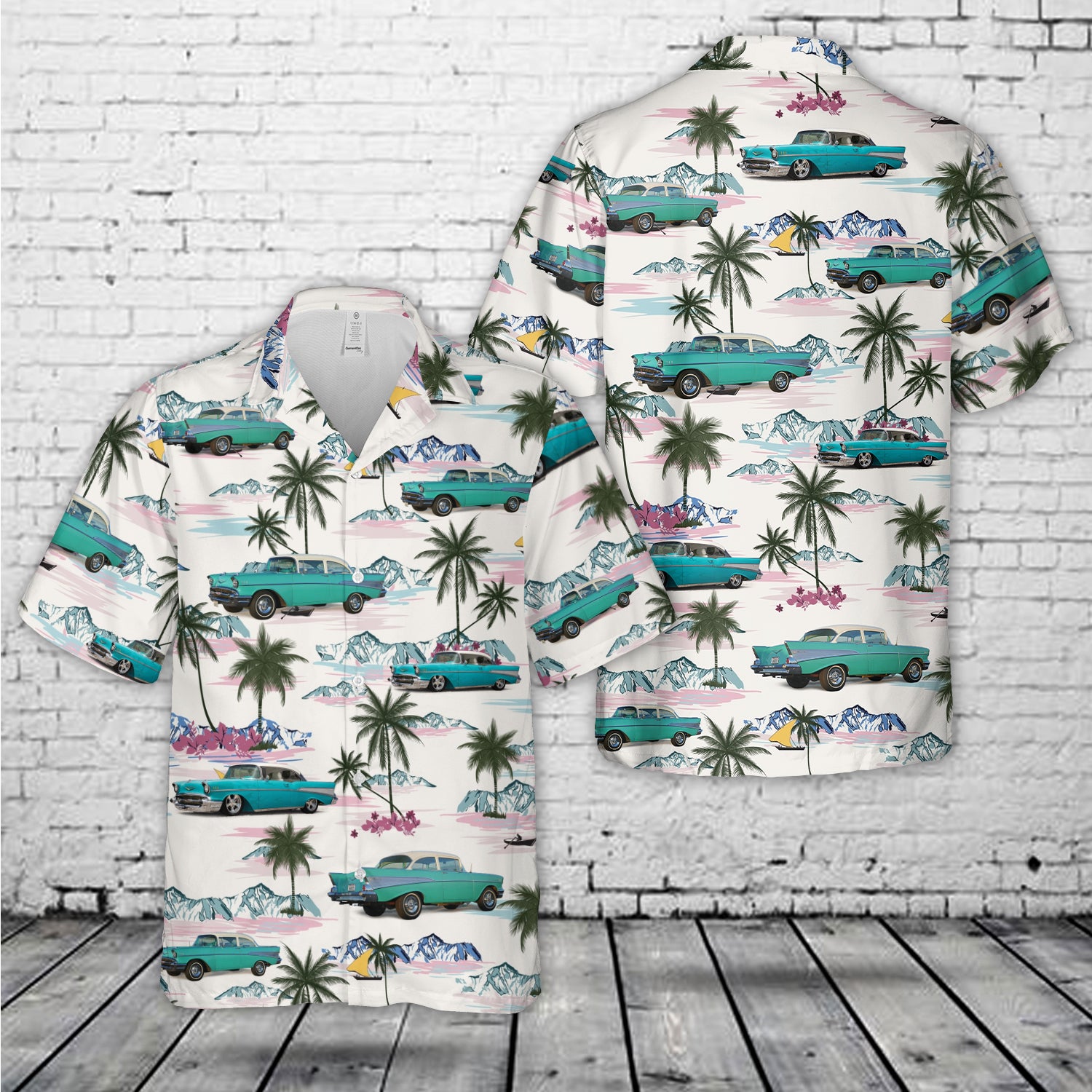 1957 Chevy Bel Air Coupe Tribute Hawaiian Shirt