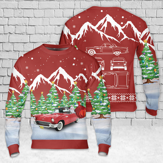 1957 Ford Thunderbird Christmas AOP Sweater