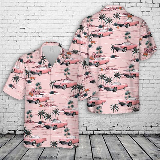 1957 Ford Thunderbird in Dusk Rose Hawaiian Shirt
