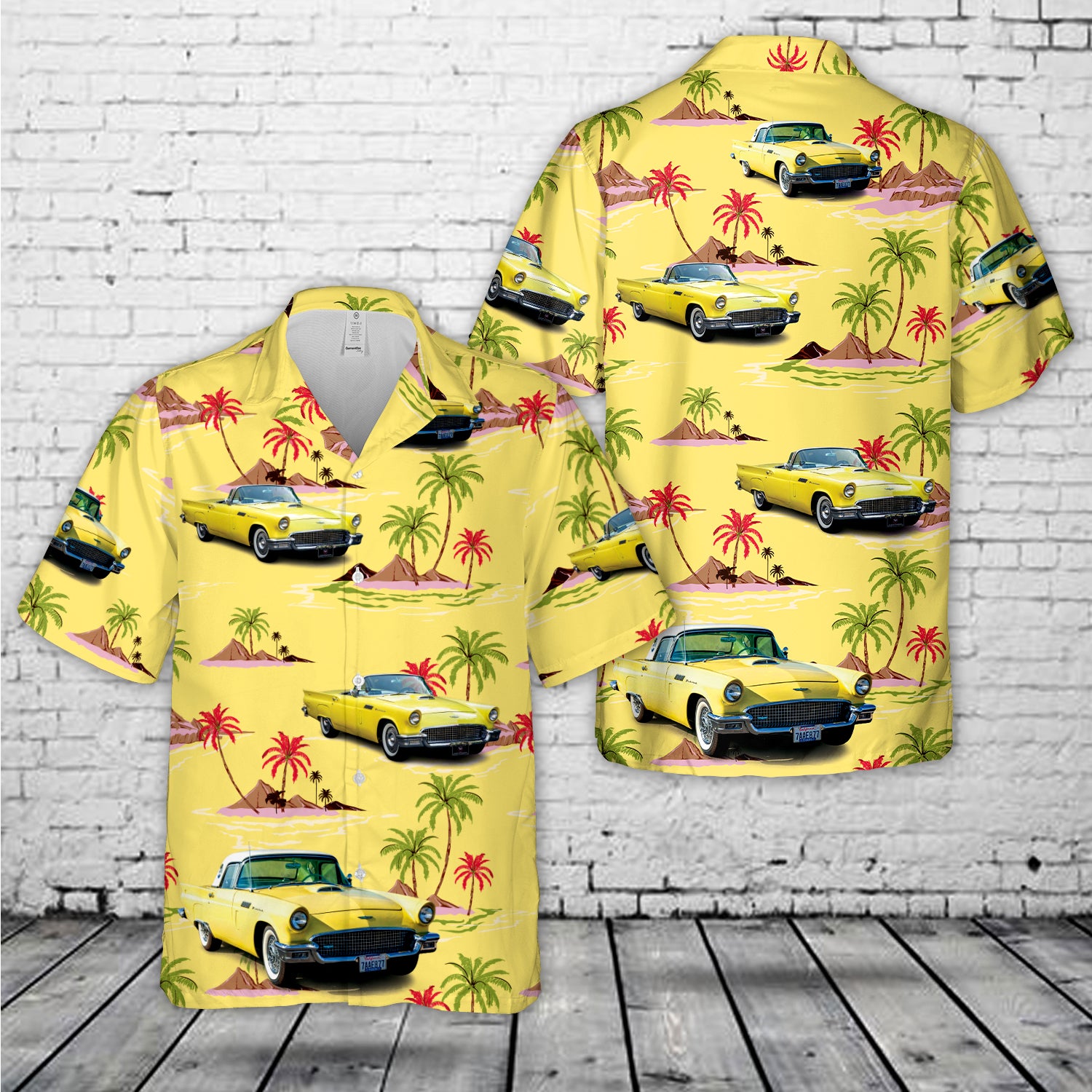 1957 Yellow Ford Thunderbird Hawaiian Shirt