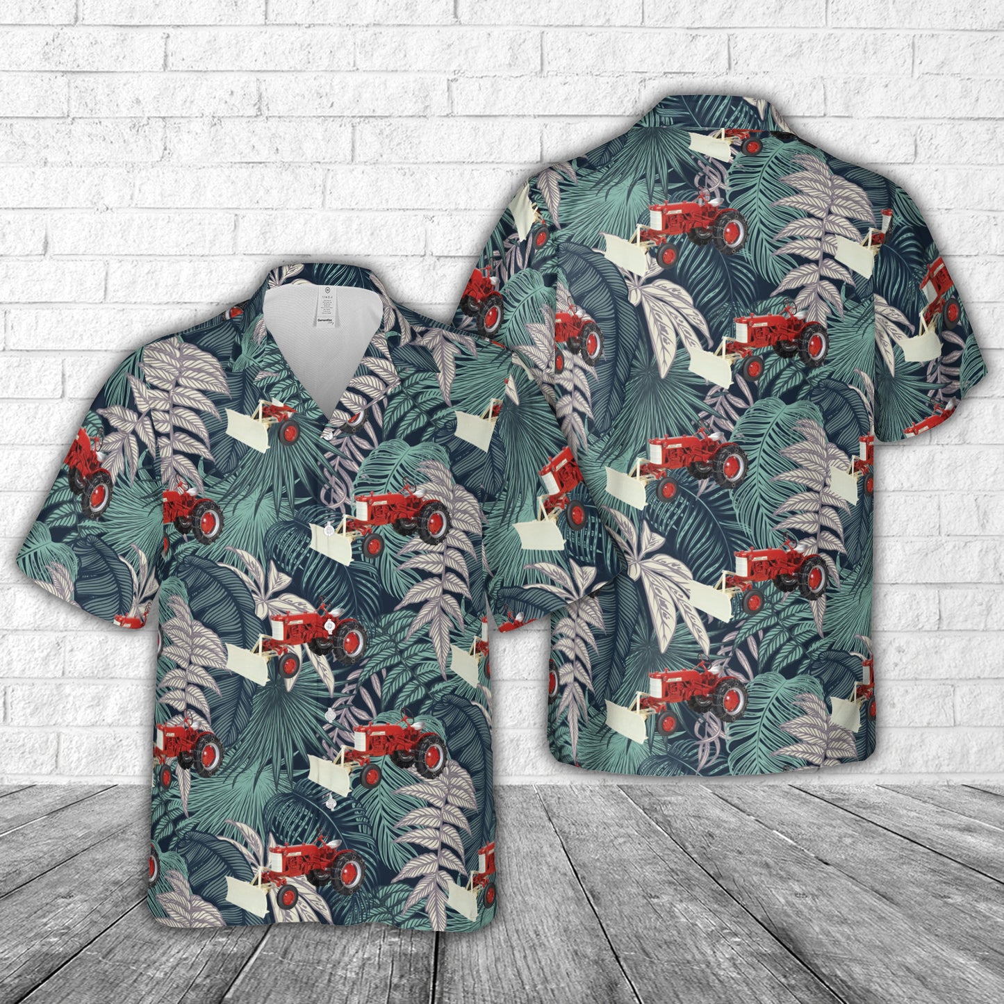 1958 Farmall Cub Tractor with Blade & Chains Hawaiian Shirt