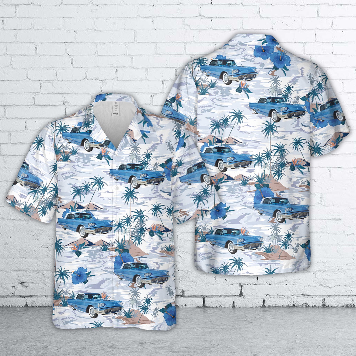 1958 Ford Thunderbird Convertible Hawaiian Shirt