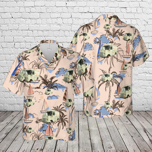 1962 Grumman Kurbmaster Step Van Restomod Hawaiian Shirt